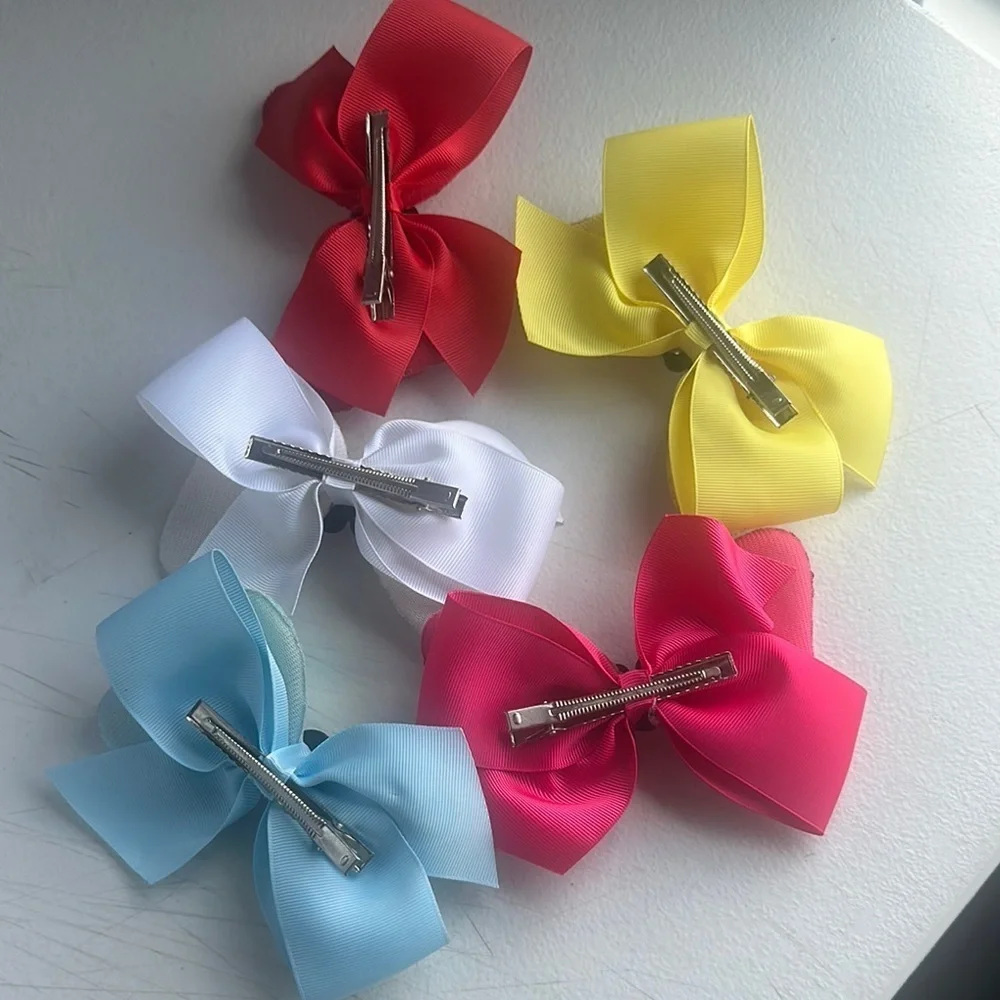 Colorful Sequin Bow Hair Clips Set